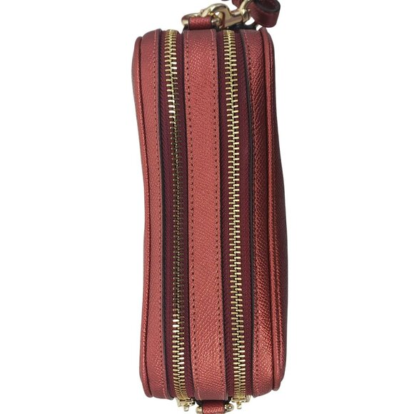 Coach Jes Crossbody 20 Metallic Clay TSITP Red Camera Bag Purse Fall Holiday - Picture 5 of 15